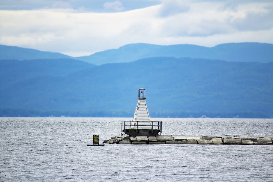 small tower at the sea, architecture, building, water, united states HD wallpaper