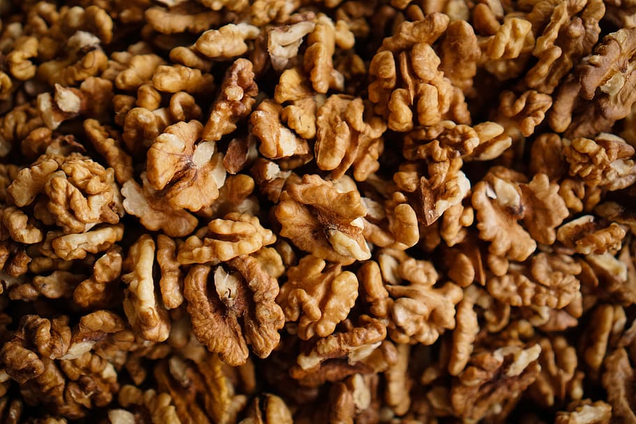 brown nuts, food and drink, full frame, backgrounds, freshness HD wallpaper