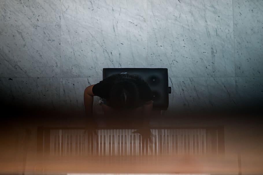 piano, reflection, new, perspective, black, modern, practice HD wallpaper