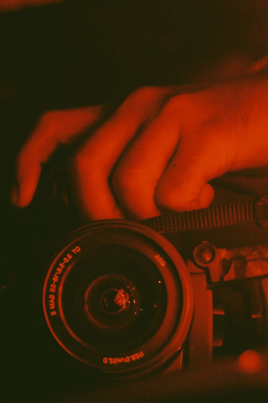 camera, man, photography, moody, purple, red, orange, human hand HD wallpaper