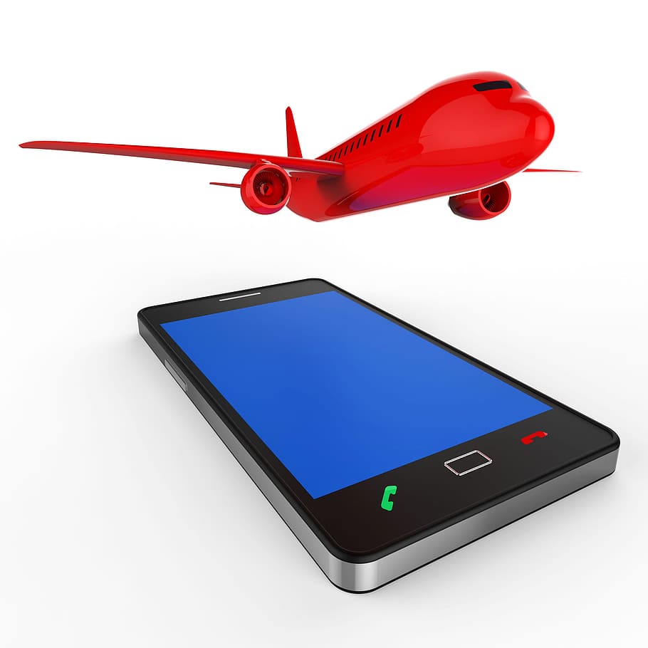 Flight Online Indicating World Wide Web And Phones Searching