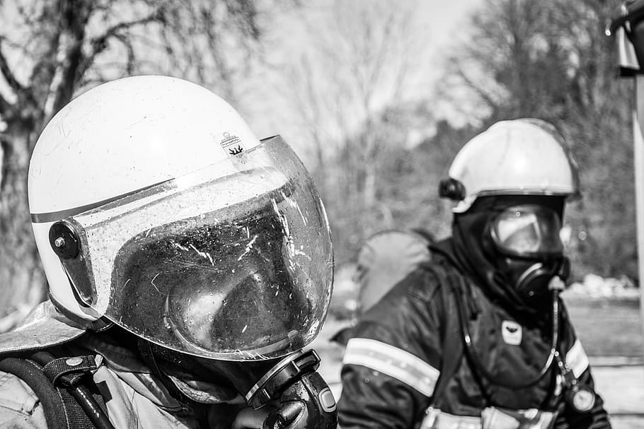 firefighter, people, danger, helmet, headwear, men, protection HD wallpaper