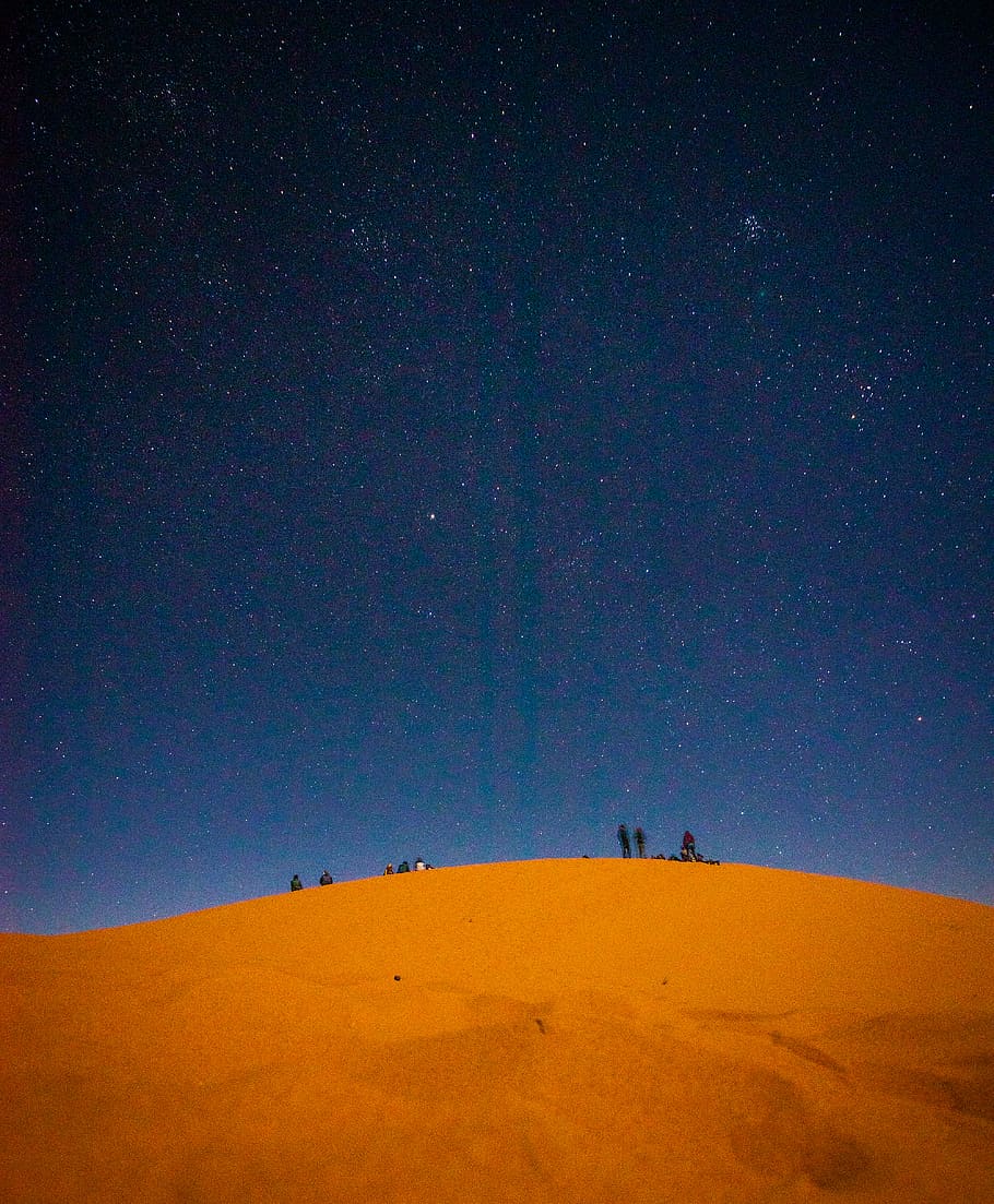HD wallpaper brown camel desert night starry sky person dromedary  sand  Wallpaper Flare