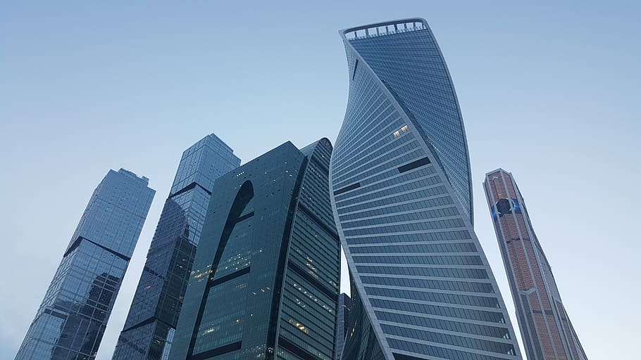 skyscrapers, constructions, building, modern, moscow, built structure HD wallpaper