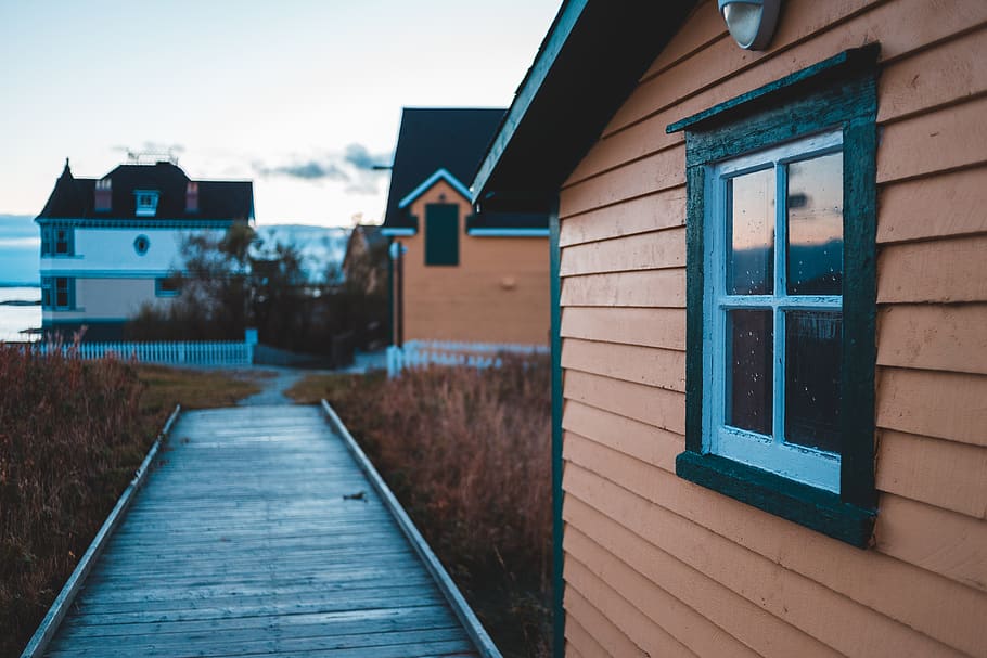closed white wooden window, building, house, newtown, canada HD wallpaper