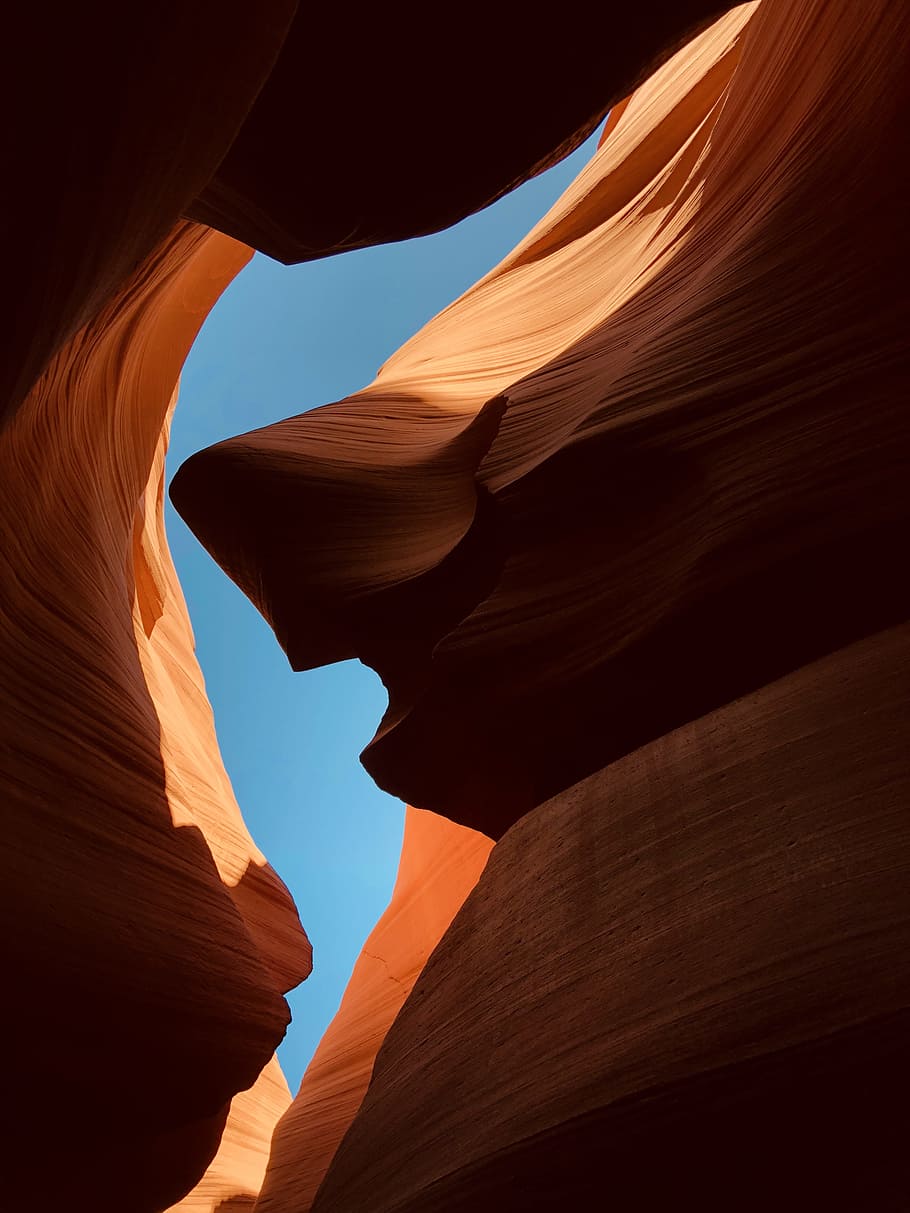 Antelope Canyon, Arizona, rock, sky, formation, shadow, light HD wallpaper