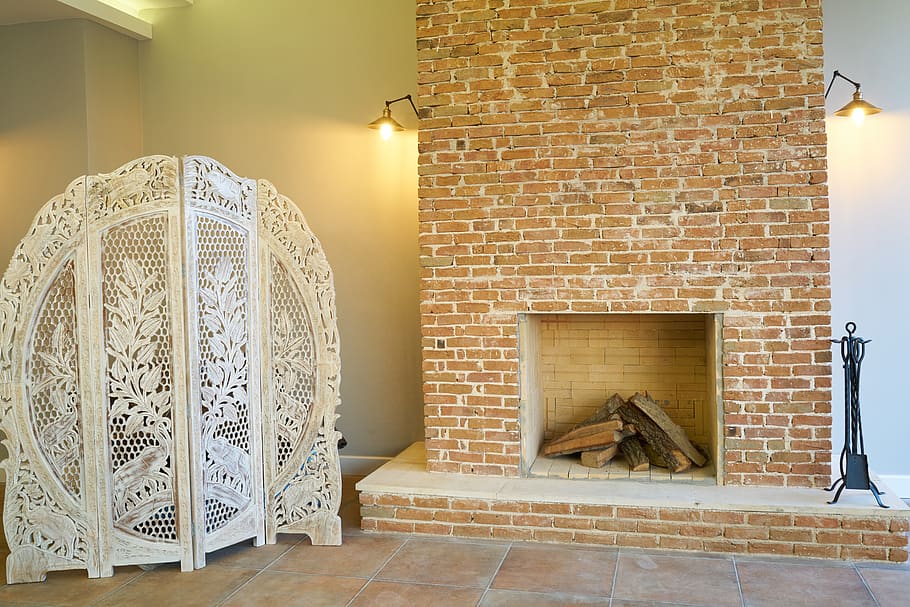 fireplace, home, hotel, decor, construction, building, winter HD wallpaper
