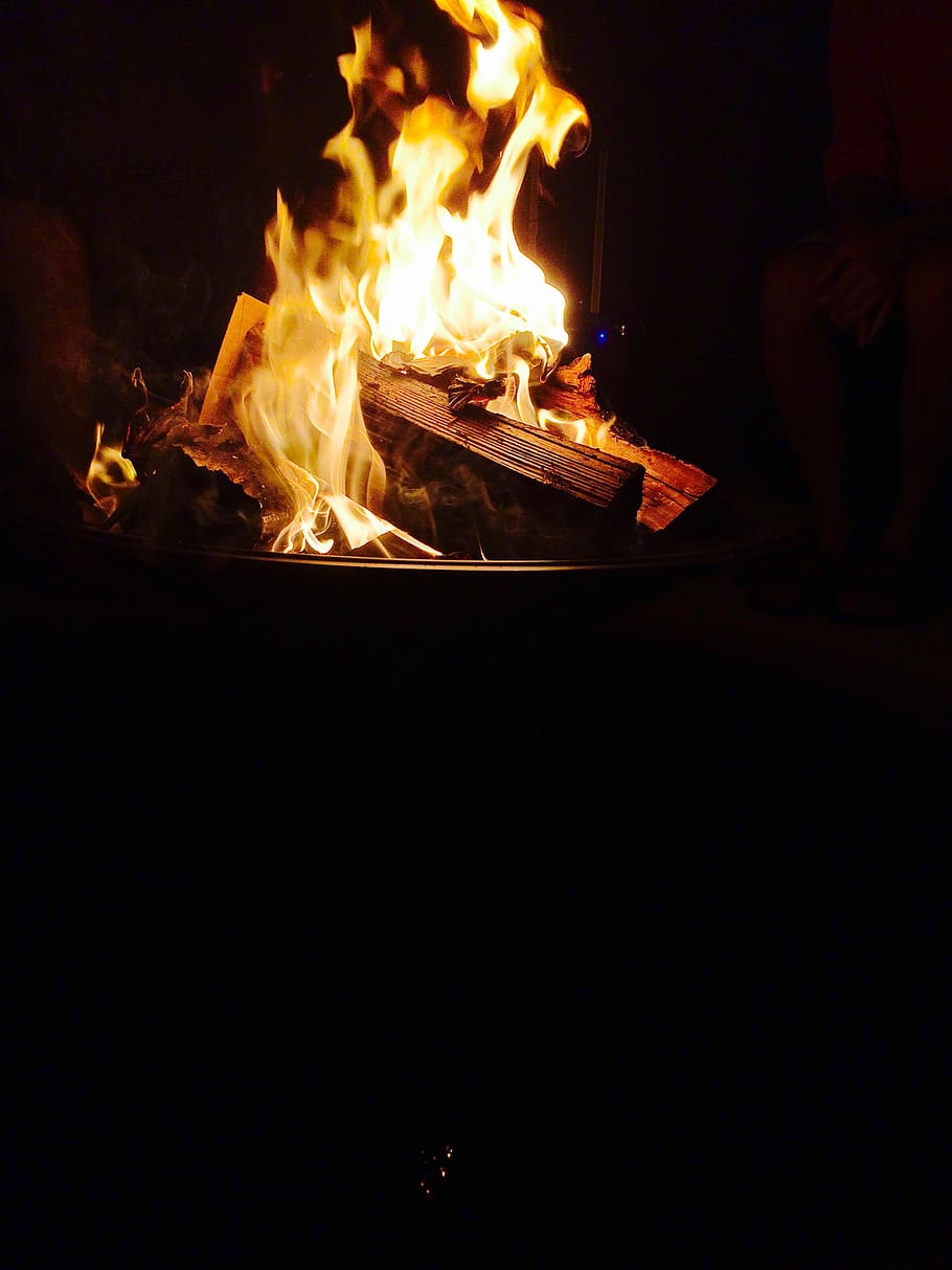 campfire, burning, flame, fire - natural phenomenon, heat - temperature HD wallpaper