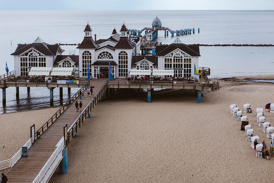 Sellin pier, architecture, baltic, beach, building, design, destination HD wallpaper