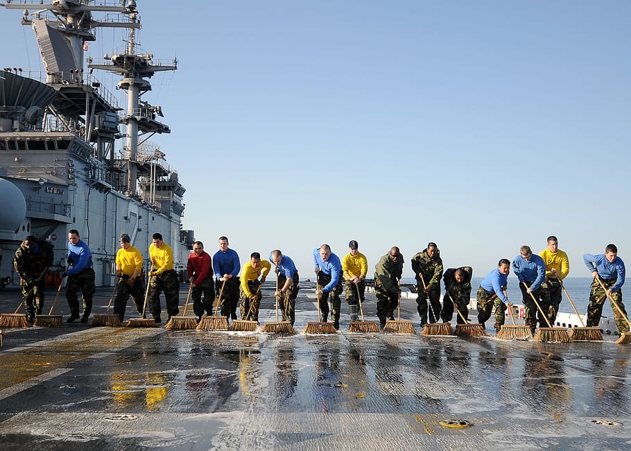 sweeper, navy, military, team, teamwork, worker, group of people HD wallpaper