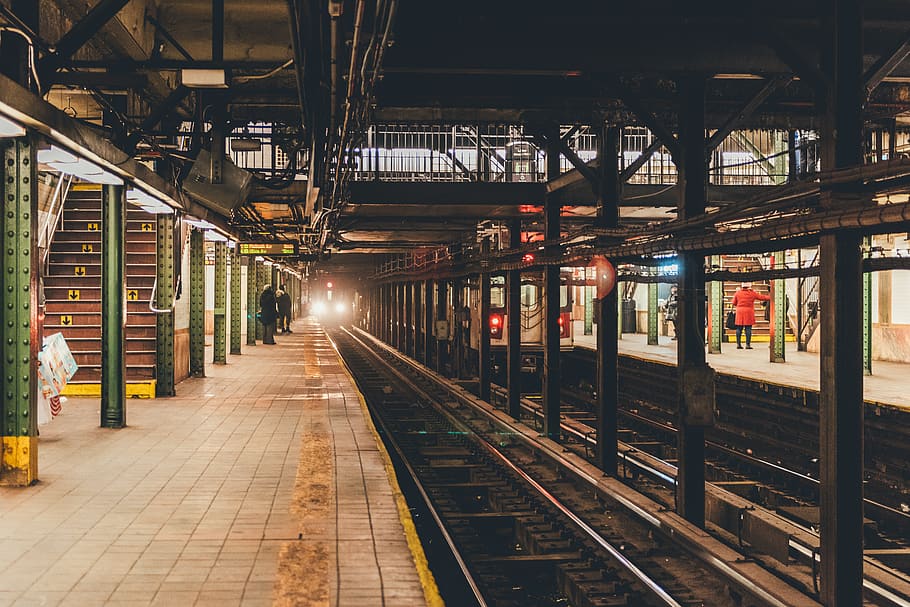 train approaching subway station, rail transportation, public transportation HD wallpaper