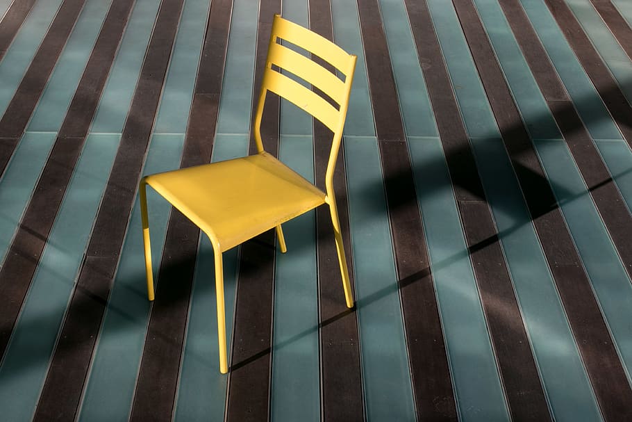 yellow armless chair, furniture, downtown austin texas, united states HD wallpaper