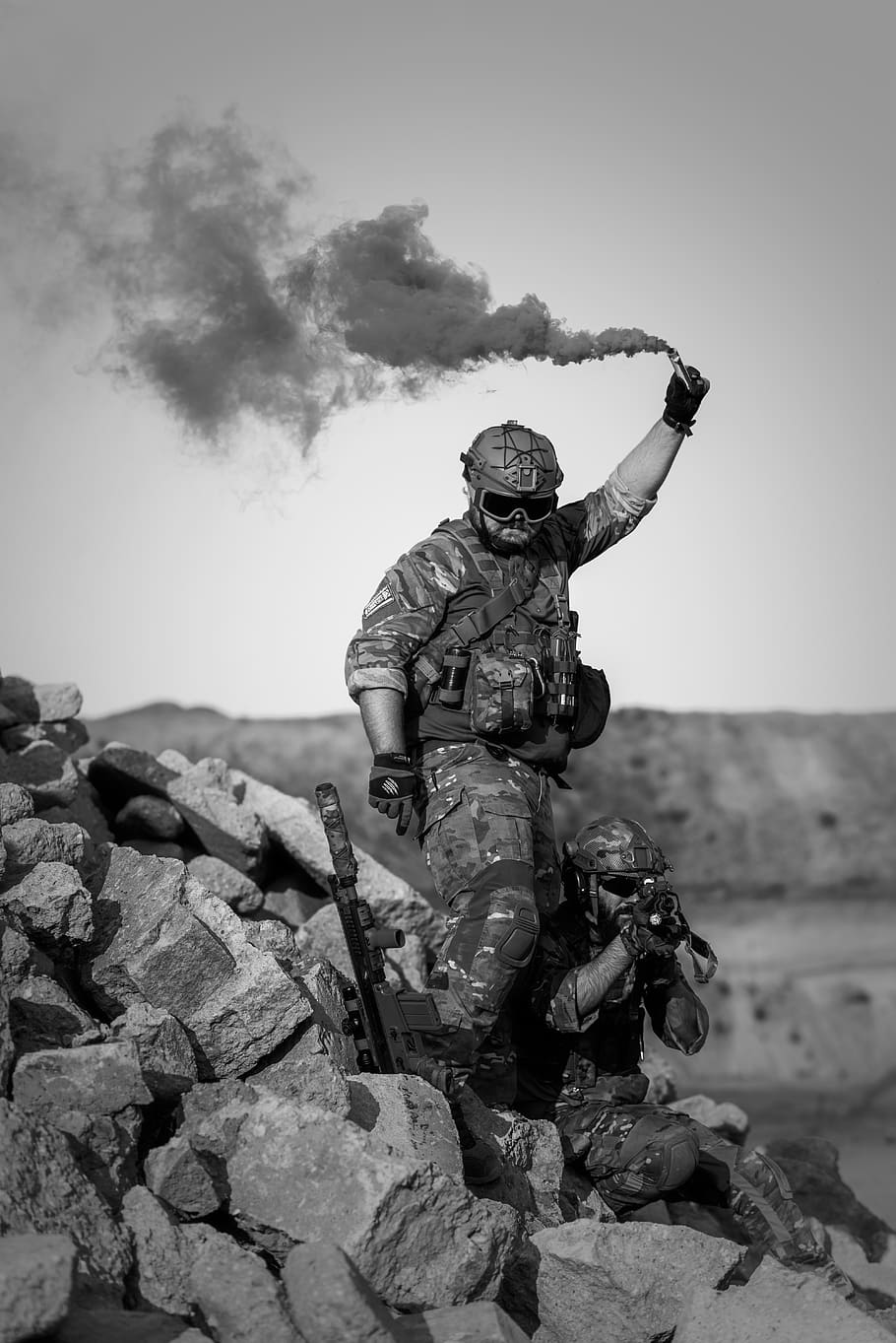 Man Holding Signal Smoke, action, active, activity, adult, adventure, HD wallpaper