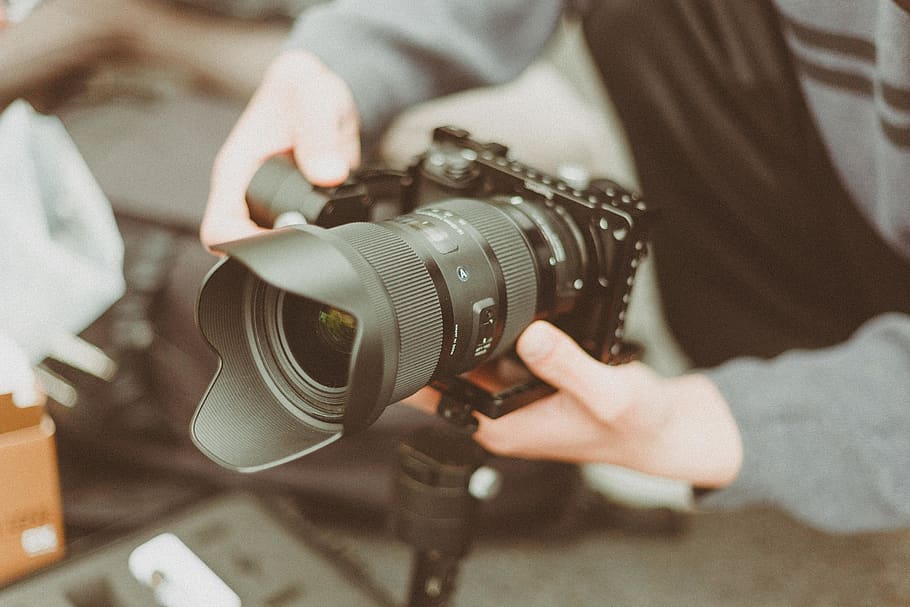 Black and Gray Dslr Camera With Stability Lens, camera equipment HD wallpaper