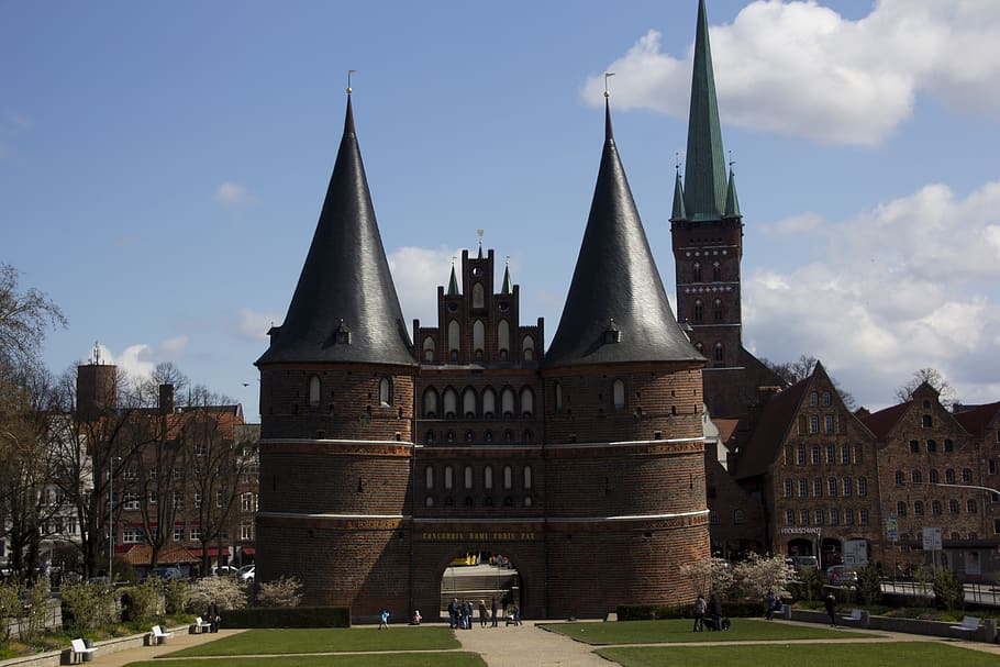 lübeck, holsten gate, landmark, historically, architecture