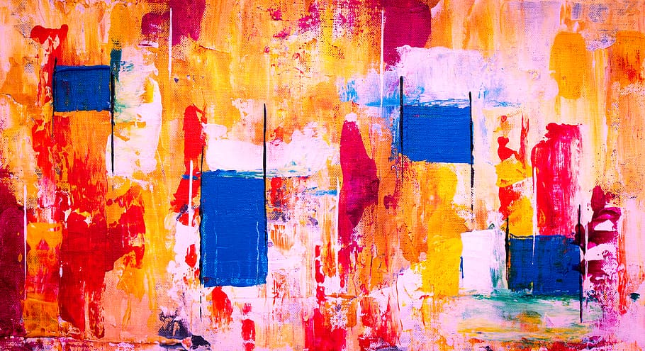 abstract painting, multi colored, backgrounds, art and craft HD wallpaper