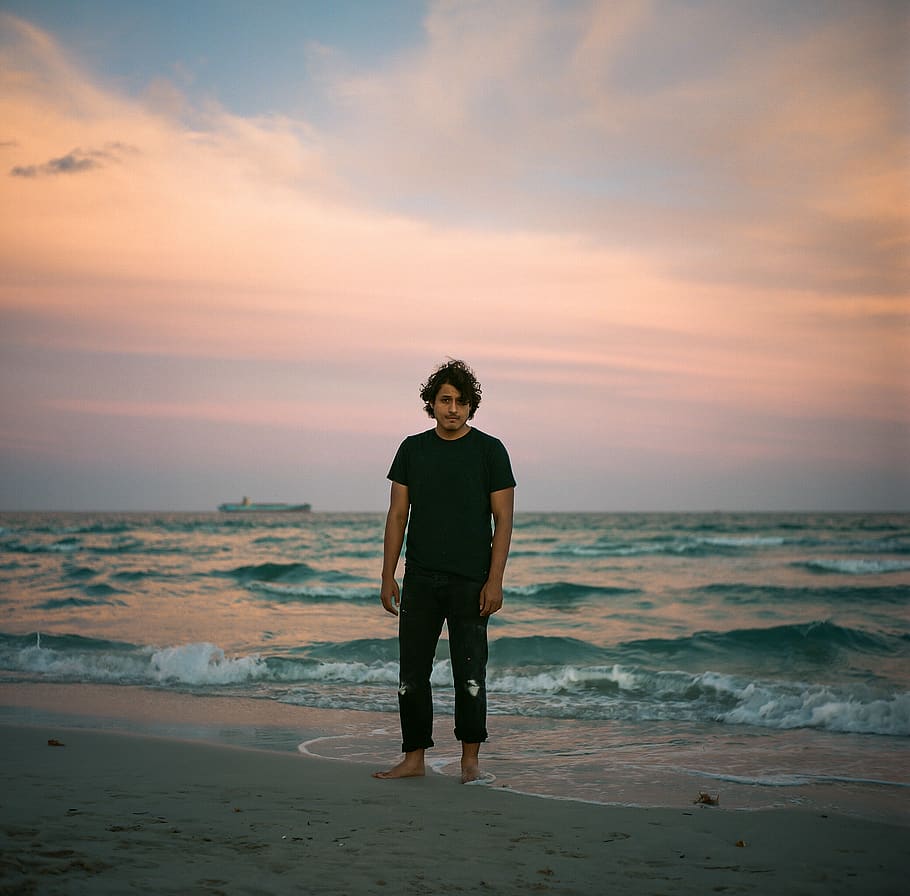 miami, united states, beach, medium format, portra, sunset HD wallpaper