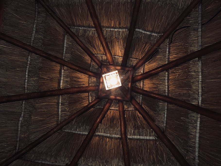 mexico, hut, light, nature, tropical, wood - material, indoors HD wallpaper
