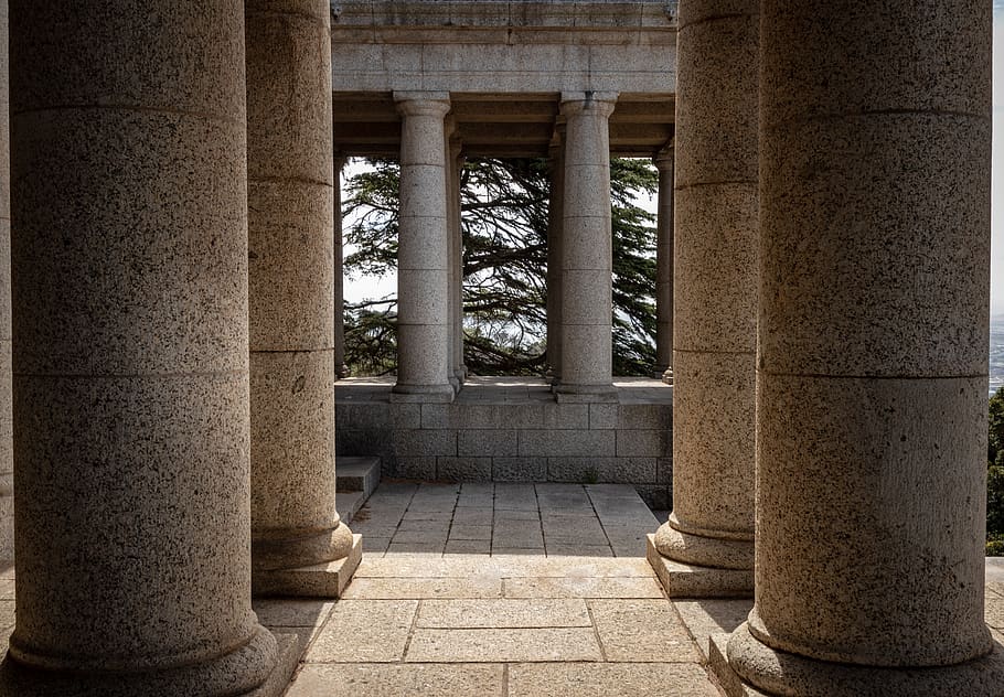 building, architecture, pillar, column, floor, corridor, flagstone HD wallpaper