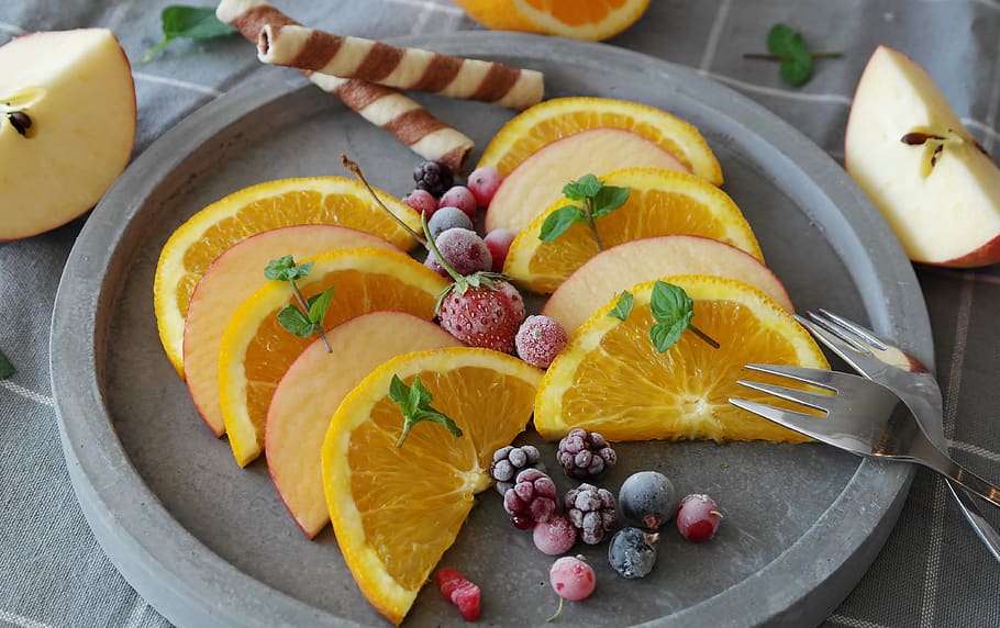 fruit, orange, apple, berries, juicy, fresh, healthy, sweet HD wallpaper