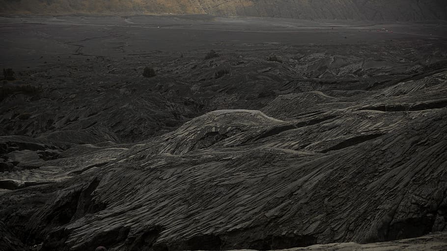 Grayscaled Photography of Mountains, black, daylight, dry, landscape HD wallpaper