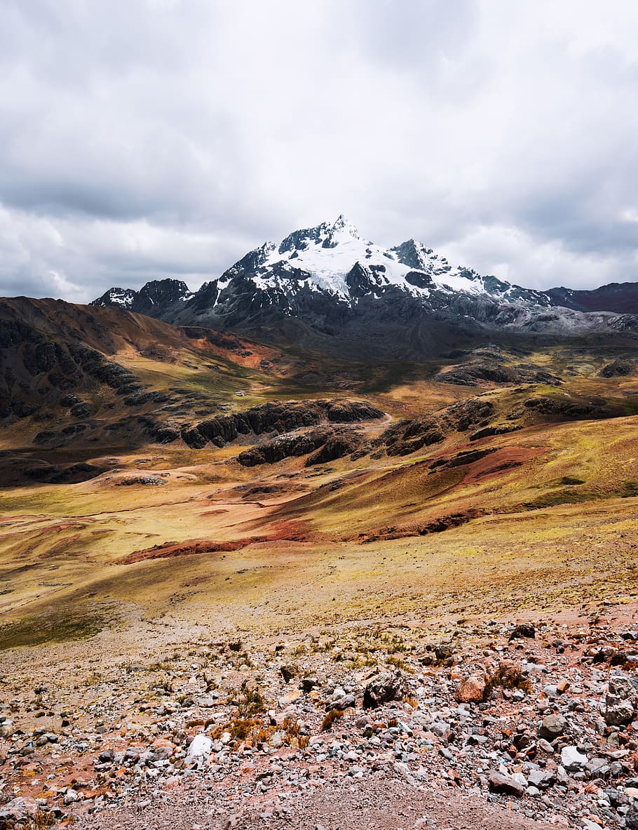 white mountain, gravel, dirt road, nature, outdoors, mountain range HD wallpaper