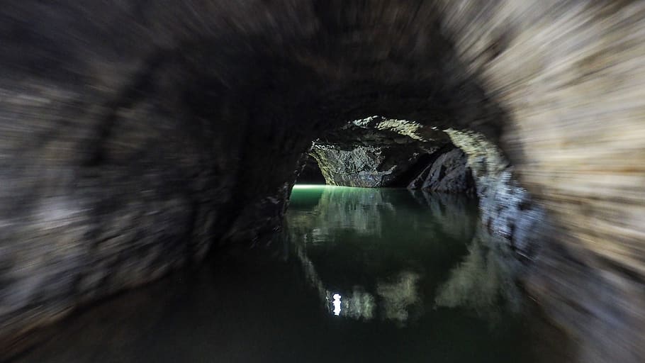 moravian karst, river, cave, no people, motion, reflection HD wallpaper