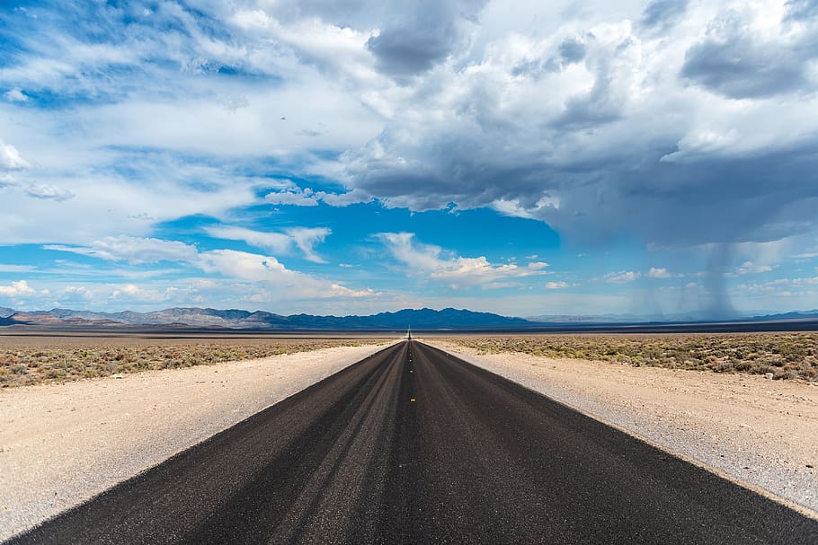 asphalt road, cloud - sky, environment, transportation, the way forward HD wallpaper