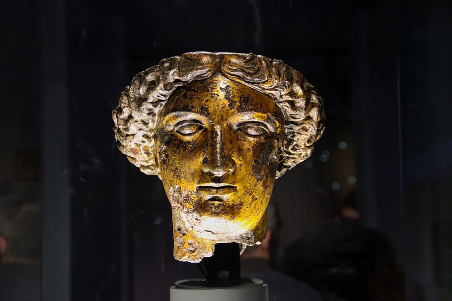 bath, united kingdom, the roman baths, minerva, statue, head HD wallpaper