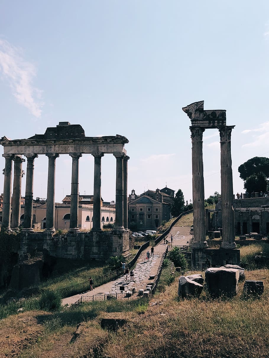 forum, ancient rome, sky, architecture, history, the past, built structure HD wallpaper
