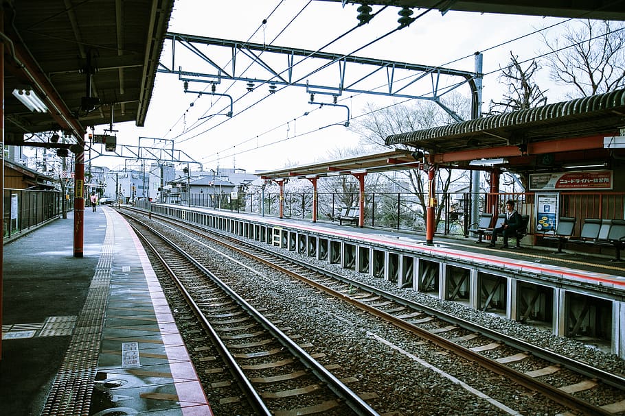 rail transportation, track, railroad track, railroad station platform HD wallpaper