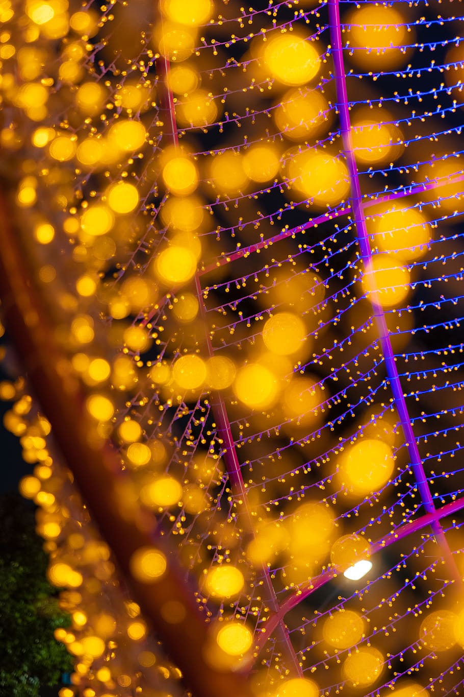 amber string lights, lighting, taiwan, taipei, mandarin oriental HD wallpaper