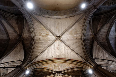 building, architecture, arched, apse, vault ceiling, crypt HD wallpaper