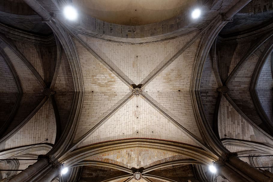 building, architecture, arched, apse, vault ceiling, crypt HD wallpaper