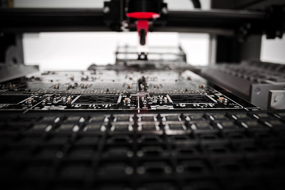 gray industrial machine, selective focus, technology, industry HD wallpaper