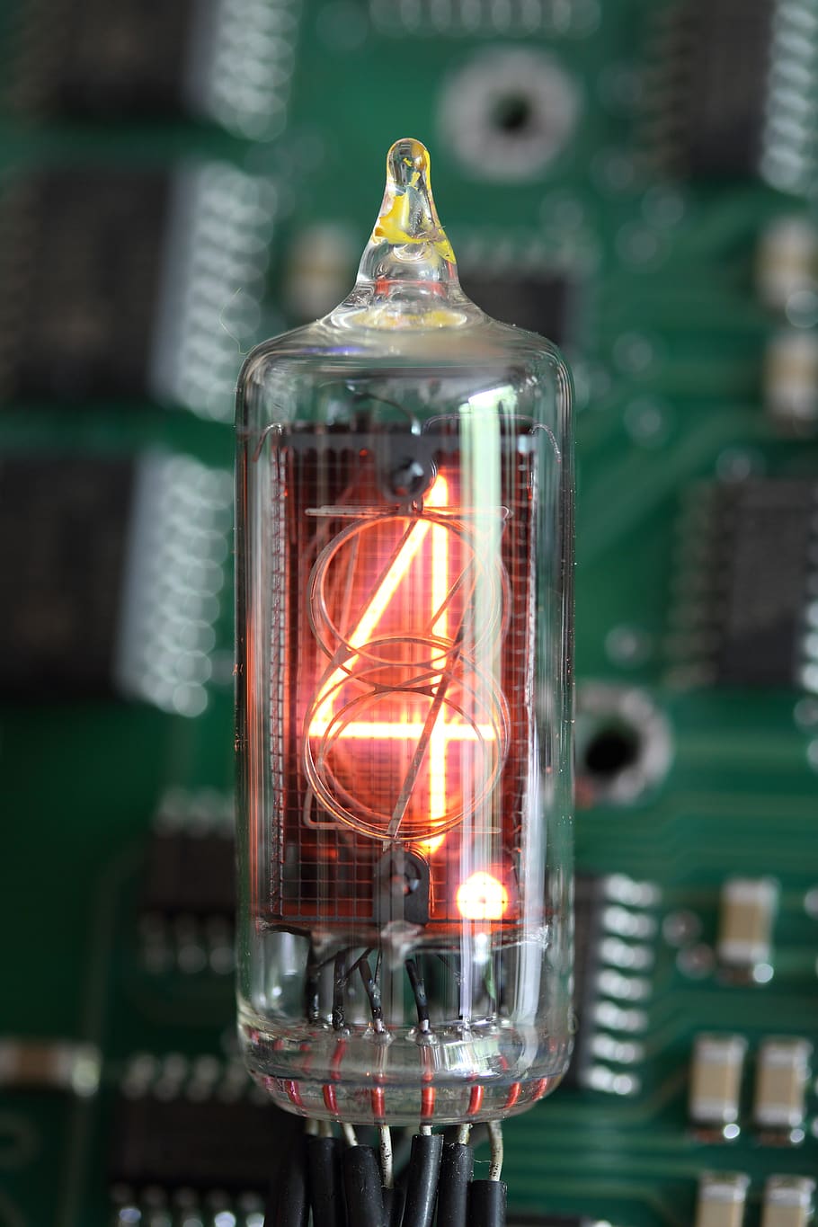 nixie, tube, indicator, vacuum, digit, glass, electronic, display HD wallpaper