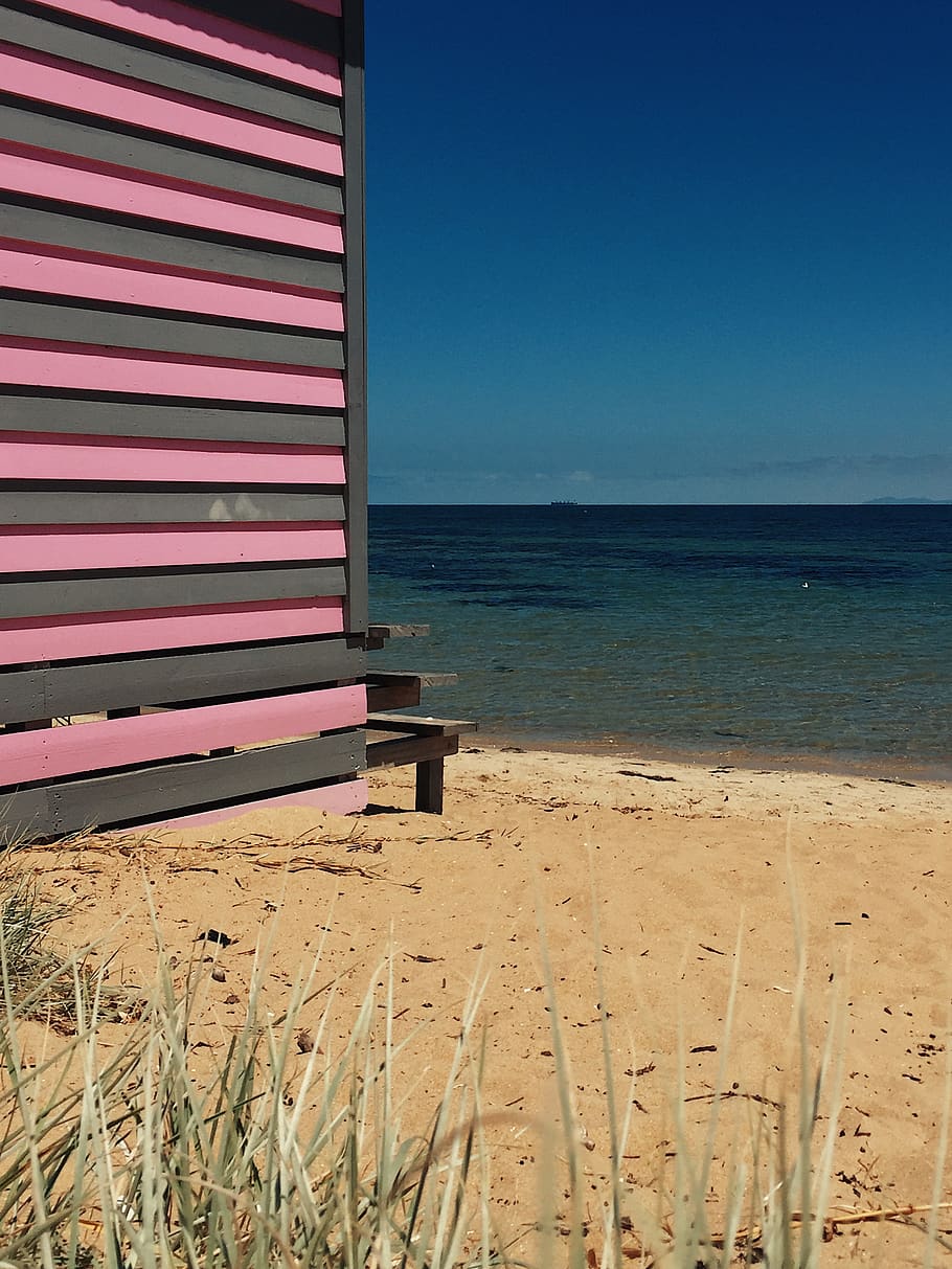 brighton, australia, melbourne, beach, sand, ocean, house, land HD wallpaper