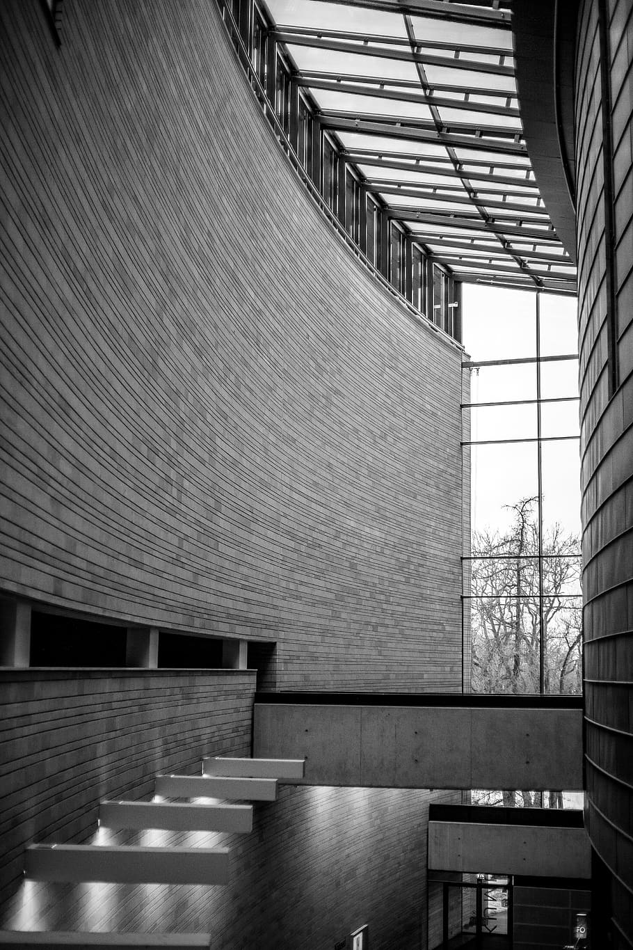 gray concrete building during daytime, brick, architecture, handrail HD wallpaper