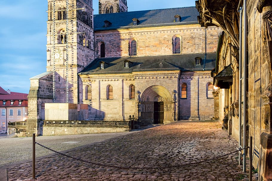 Cathedral in Bamberg by night, architecture, built structure HD wallpaper