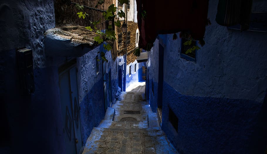 morocco, blue, africa, chefchaouen, trip, summer, world, architecture, HD wallpaper