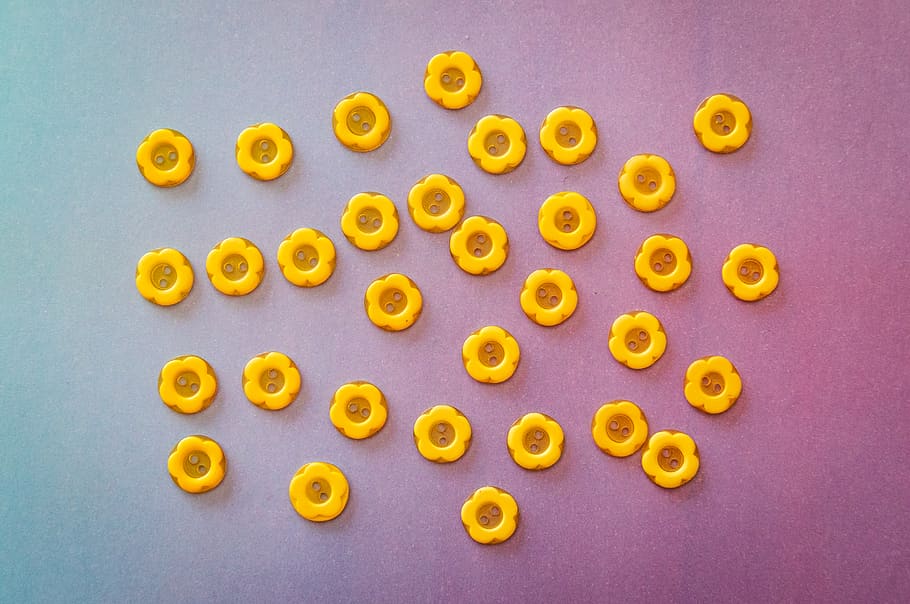 Photo of Yellow Buttons on Surface, background, bright, close-up HD wallpaper