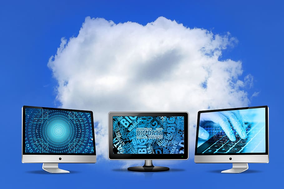cloud, monitor, cloud computing, binary code, binary system
