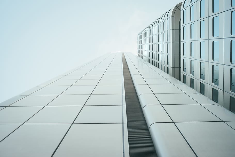 building, architecture, perspektive, looking up, sky, tower HD wallpaper