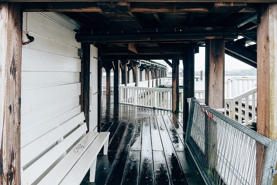slippery pier, architecture, background, blue, bridge, coast HD wallpaper