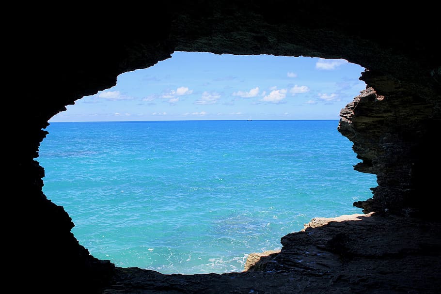 bermuda, cave, beach, ocean, water, sea, beauty in nature, sky HD wallpaper
