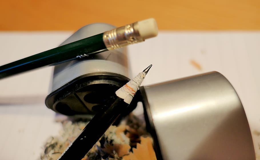 spitzer, pencil, write, draw, paper, pencil sharpener, close up HD wallpaper