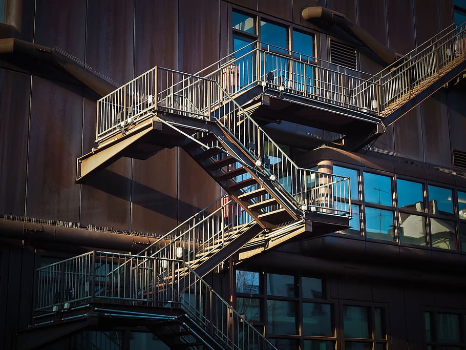 stair, staircase, step, construction, architecture, house, fire HD wallpaper