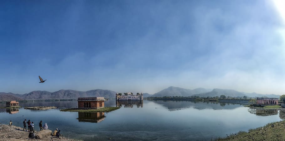 panorama, lake palace, jaipur, travel, architecture, old, sky, HD wallpaper