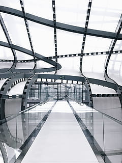 architectural photography of building, architecture, glass, interior HD wallpaper