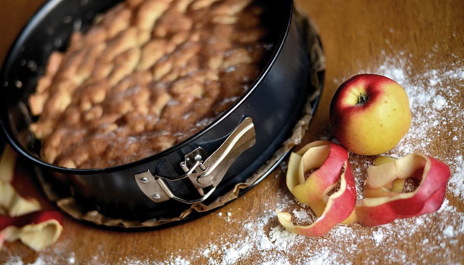 cake, cake mould, springform pan, baking dish, bake, apple HD wallpaper